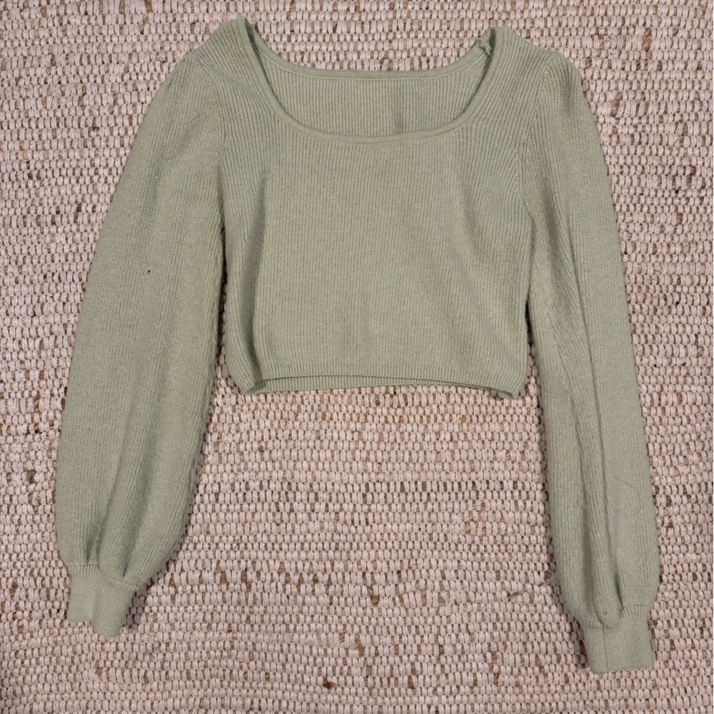 SHEIN Light Green Crew Neck Sweater